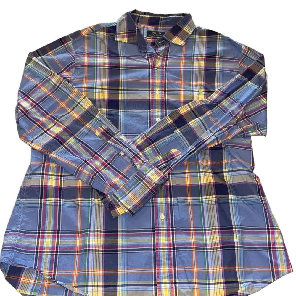 Polo by Ralph Lauren Men's XL Vibrant Blue Plaid Shirt